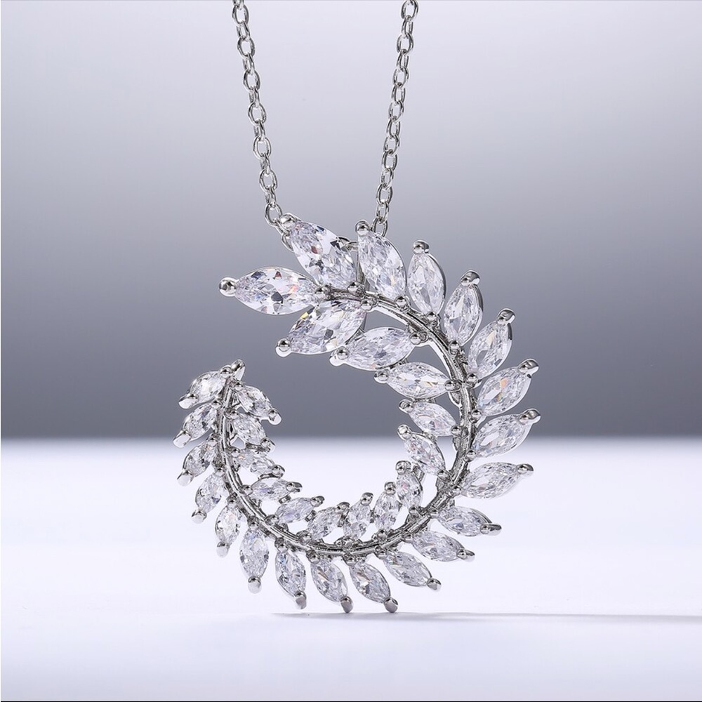 New 925 Silver Beautiful Diamond Necklace - Picture 10 of 15